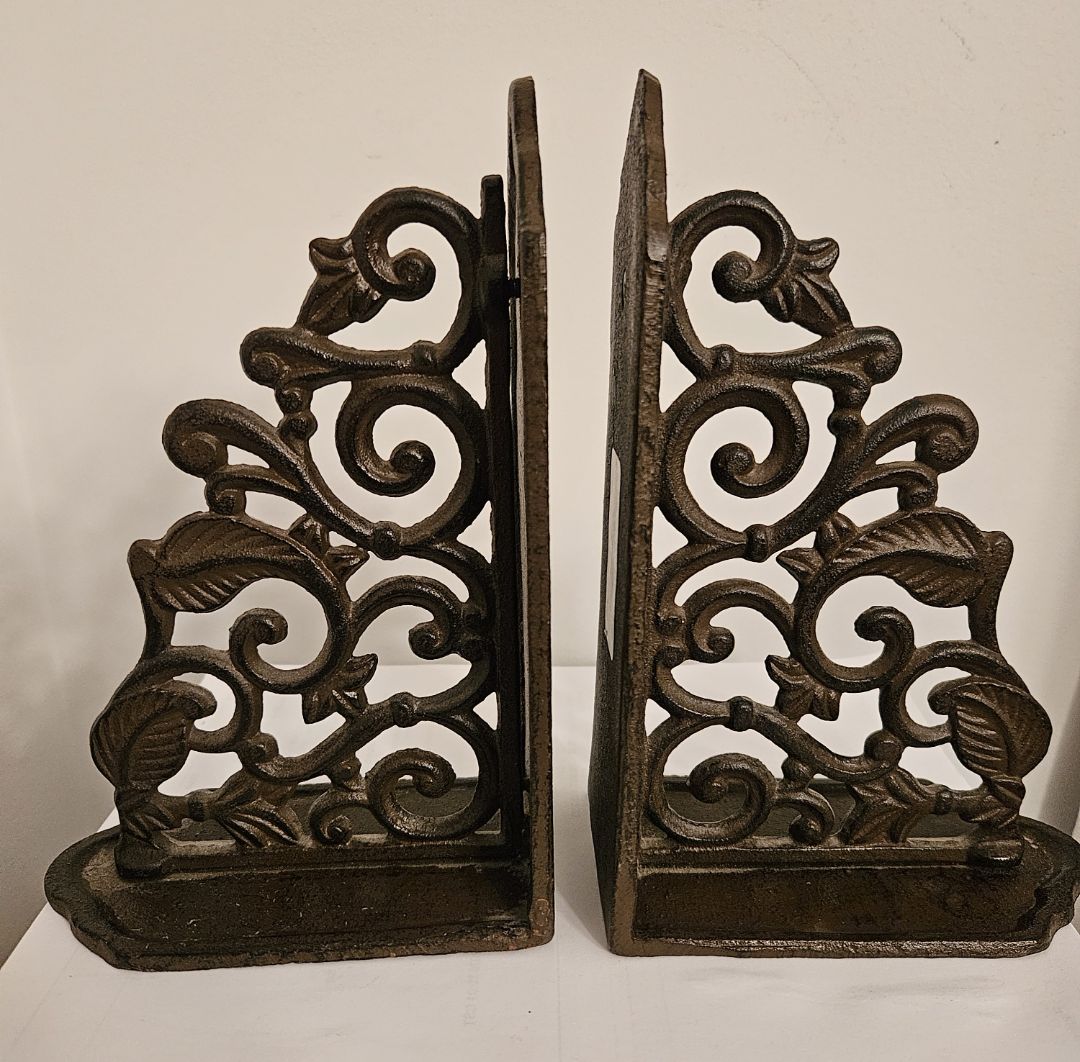Storied Home, Decorative Distressed Fleur de Lis Bookends, Set of 2 | Zola, image size:1080x1062