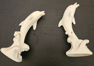 Vintage Lenox Porcelain Dolphins with Gold Accents (SET OF 2)