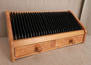 Vintage Wooden Bill Sorter with 2 Drawers