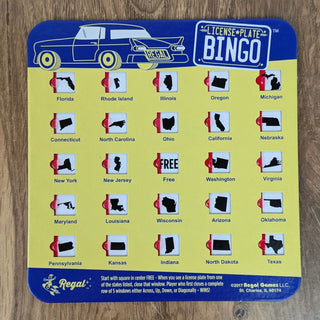 License Plate Travel Bingo Card - Navy