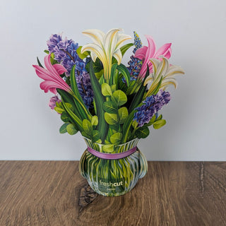 Mini Lilies & Lupines Pop Up Greeting Card