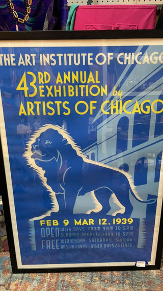 Art Institute Lions Poster 36x24 Framed