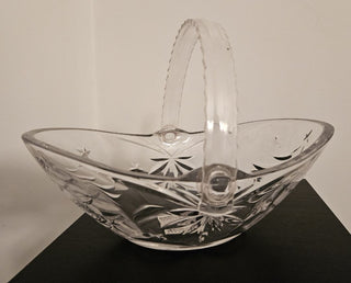 Mikasa Holiday Evergreen Crystal Basket with Handle