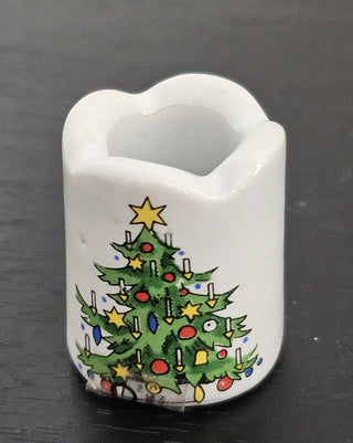 Miniature Porcelain Christmas Tree Candle Holder