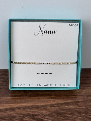 Nana Morse Code Bracelet | Gold