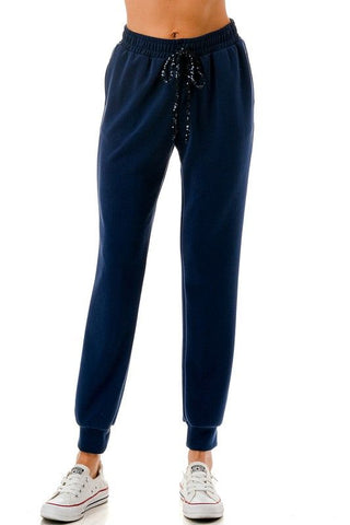 Ariella Navy Jogger Pants with Pockets - Large
