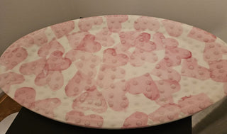 Oval Italian Platter with Handpainted Hearts