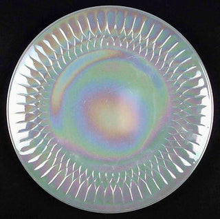 1974 Dinner Plate set of 4 Moonglow Iridescent dishes by Federal Glass - Shell Pearl Iridescent
