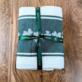 Pair of 100% Cotton Shamrock Waffle Tea Towels