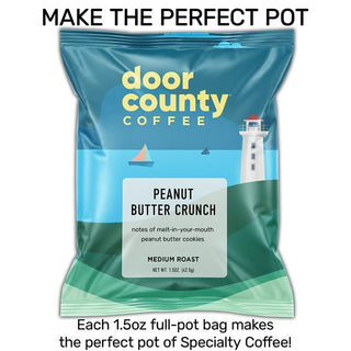 Peanut Butter Crunch Flavored Coffee – 1.5 oz Full Pot Bag | Door County Coffee