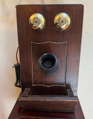 Vintage Wooden Wall Mount Phone Cabinet with Hinged Door