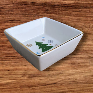 3" x 3" Christmas Tree Square Dish for Dips and Sweets