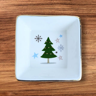 3" x 3" Christmas Tree Square Dish for Dips and Sweets