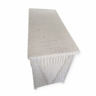White Wicker 6 Drawer Dresser 53Wx24Dx37h