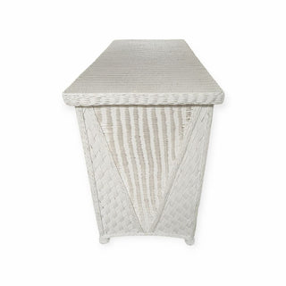 White Wicker 6 Drawer Dresser 53Wx24Dx37h
