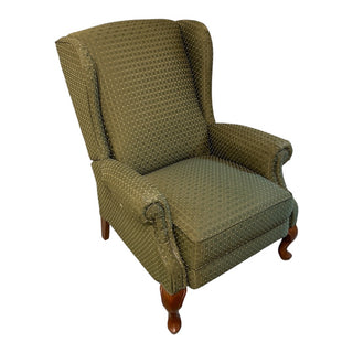 Green Reclining Arm Chair with Wood Legs
