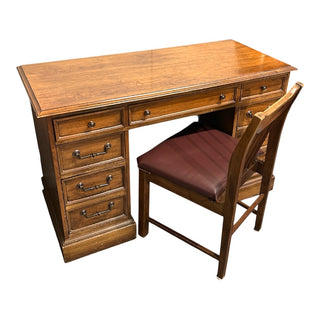 Vintage Solid Wood Desk with Chair(two-piece set) 48Wx22Dx30H