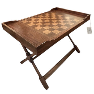 Checker Board Solid Wood Tray Table 29Wx19Dx20H
