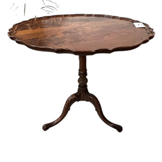 Pie Crust Tilt Top Table with Carved Base 30Wx30Dx30H