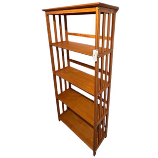 4 Shelf Slatted Pine Book Shelf 30Wx12Dx63H