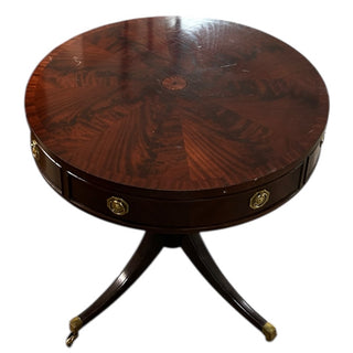James River Drum Table with Brass Casters  30Wx30Dx27H