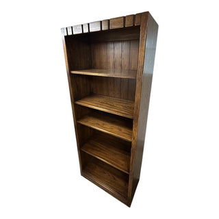 4 Shelf Dark Oak Bookshelf 30Wx15Dx73H