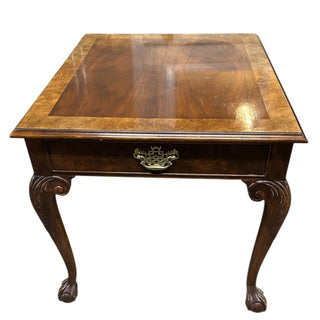 Baker Mahogany Clawfoot 1 Drawer Side Table 24Wx26Dx24H