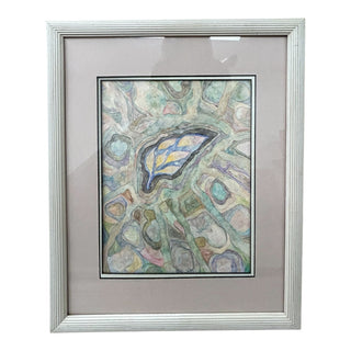 Lone Leaf Watercolor, Original Art, Framed