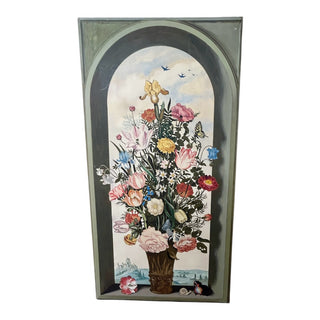Flowers In Vase, Painting on Wood