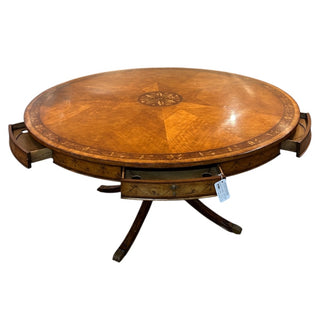 6 Drawer 62in Rnd Inlay Foyer/Dining Table 62Wx62Dx30H