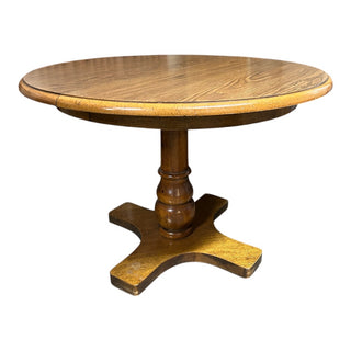 Wood and Laminate Pedestal Table with I Leaf 59Wx41Dx30H