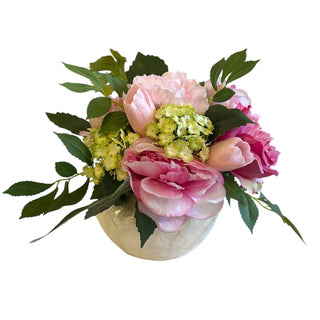 Peonies in White Vase