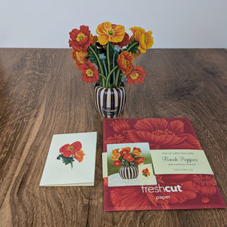 Mini French Poppies Pop Up Greeting Card
