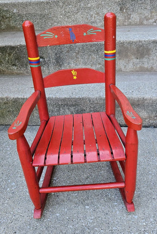 Child's Red Vintage Rocking Chair