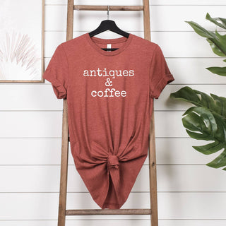 Antiques & Coffee Red Short Sleeve T Shirt - L