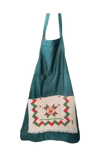 Vintage Christmas Nordic Towel and Fabric Apron, Large