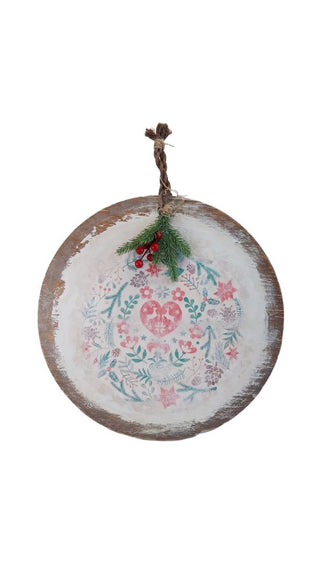 Giant Scandinavian Folk Art Style Rustic Country Cottage Christmas Ornament Wall Hanging