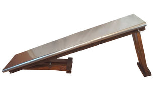 Custom Reclaimed Industrial Stainless Steel Countertop Wood Frame Rustic Console Table Bar - FOLDING (As-Is)