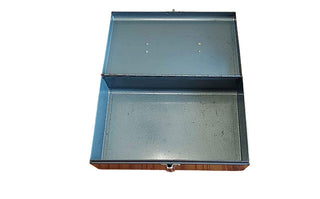 Midcentury Blue Silver Strongbox Film - Tool box - storage Metal Case