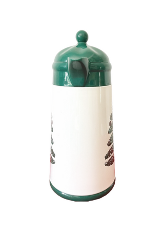 Spongeware Farmhouse Christmas Tree - Thermal Coffee Carafe by Furio. Hot Cold Drink Server Carafe