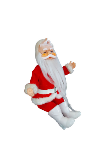 1950s Midcentury Flexible Santa Claus Figurine Doll made in Japan. Sits or stands.