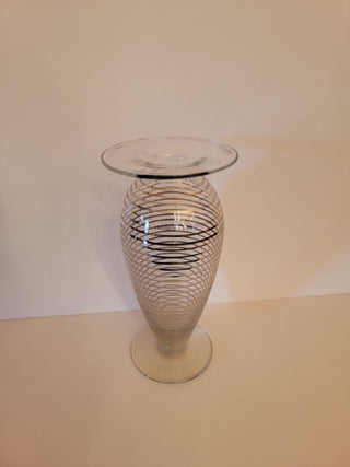 Silver striped vase