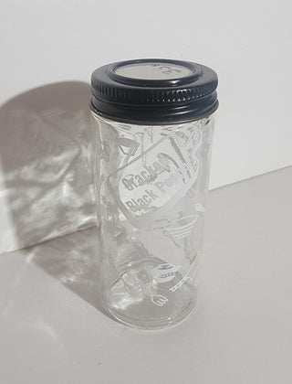 Cracked black pepper spice jar