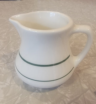 Small green stripe ceramic pitcher