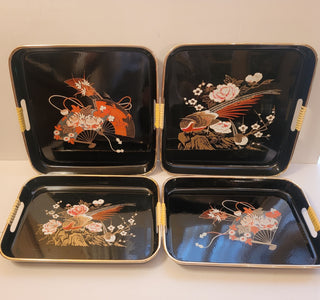 Set of 4 Japanese lacquer trays (must sell as a set)