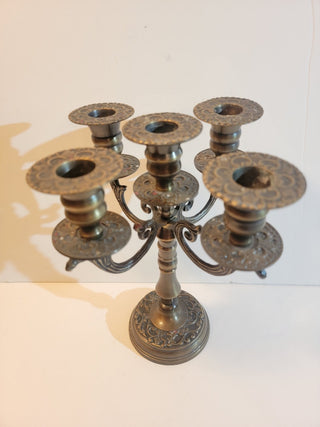 Brass 5 candle candelabra/India