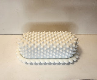 Fenton milk glass hobnail butter dish