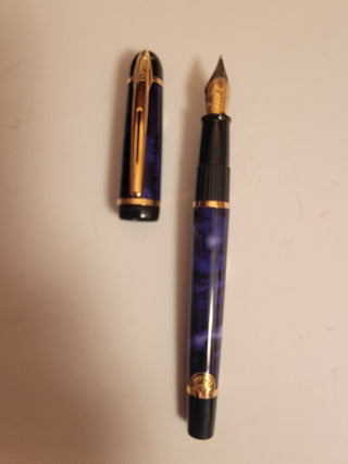 Waterman Phileas blue marble fountain pen
