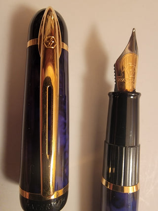 Waterman Phileas blue marble fountain pen