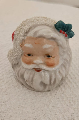 Vintage China SantaBell with Holly on Hat